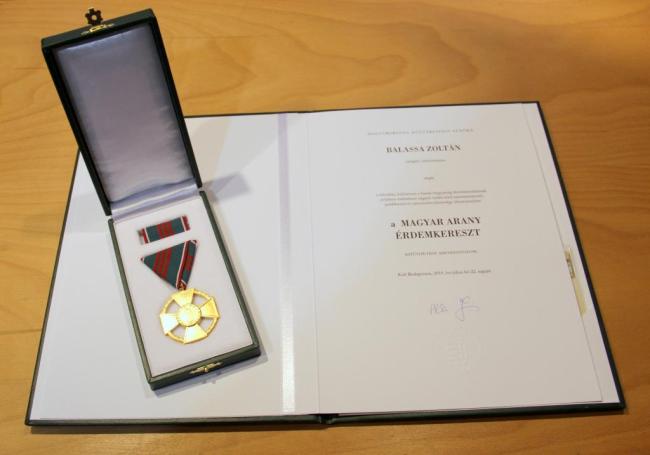 Magyar állami kitüntetést kapott Balassa Zoltán kassai helytörténész